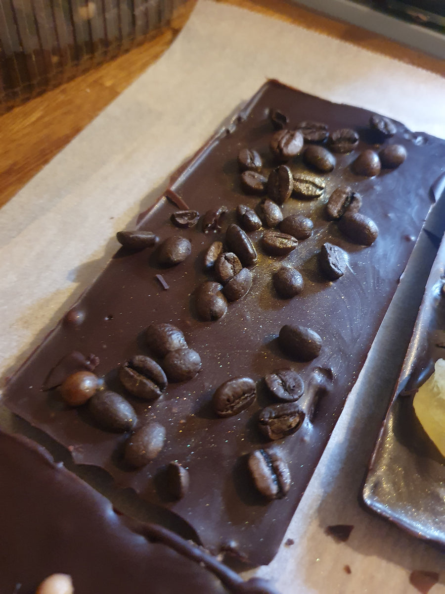 Dark coffee bean bar Chocolicious Shrewsbury