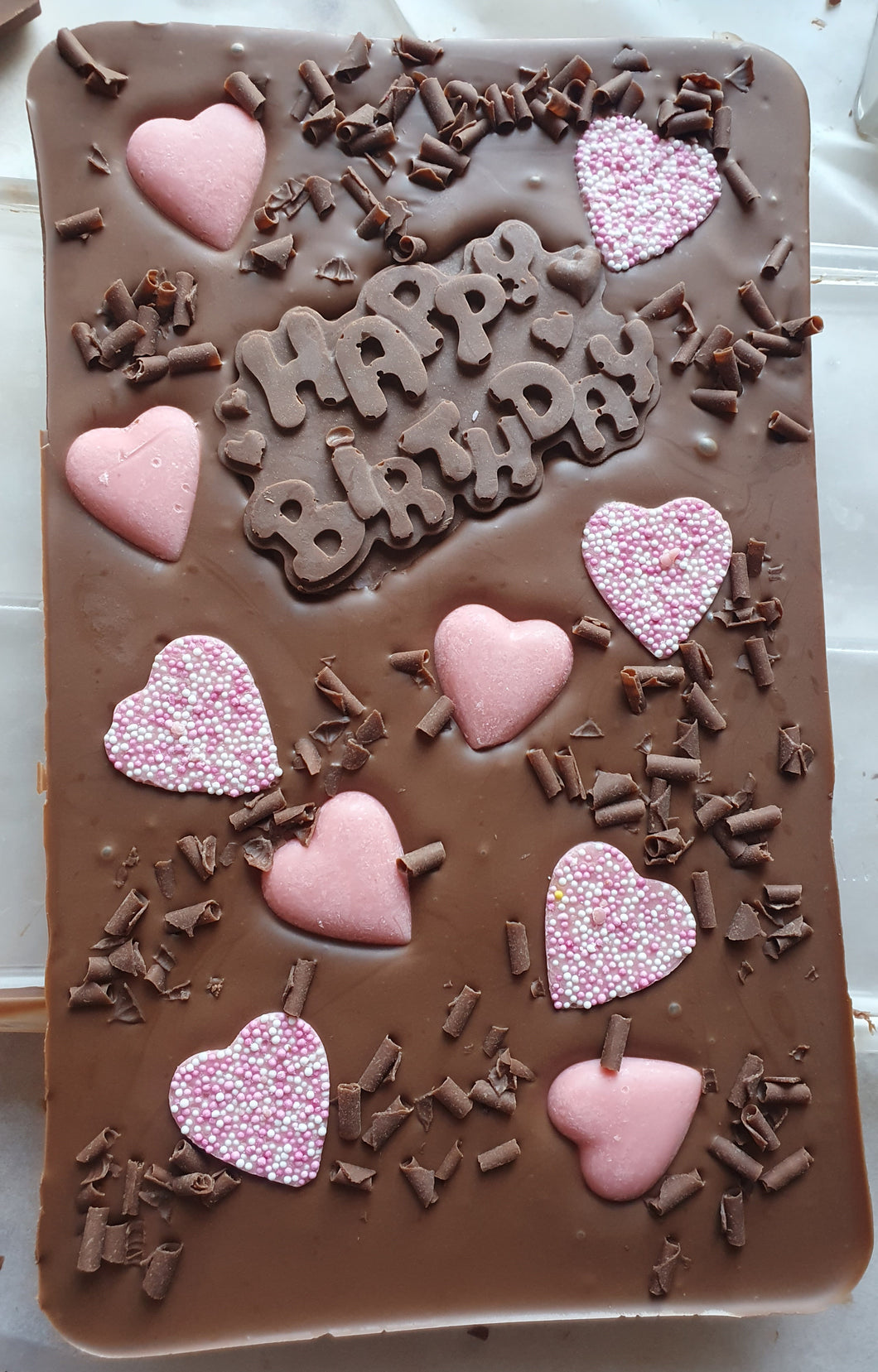 Pink heart birthday bar