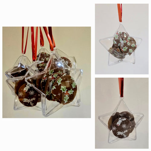 Hanging chocolate stars (reindeer)