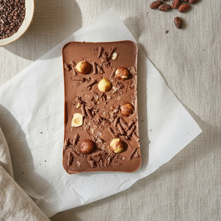 Milk roasted hazlenut bar
