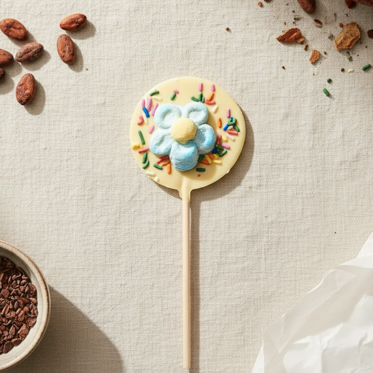 White flower lolly