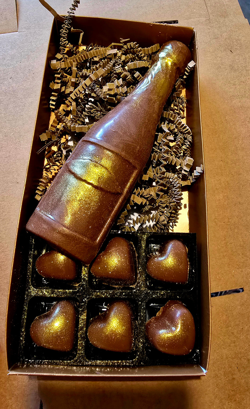 Champagne bottle with truffles