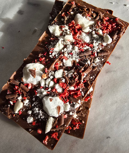 Loaded bar.....Milk strawberries and meringues.