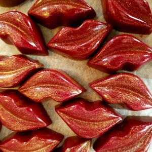 handmade artisan chocolate red lips by Chocolicious Shrewsbury