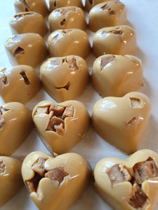 Caramel fudge hearts