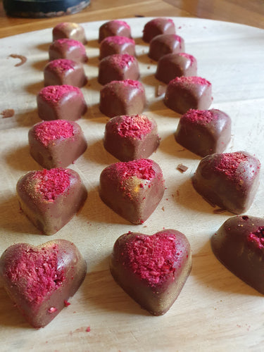 Low sugar raspberry hearts